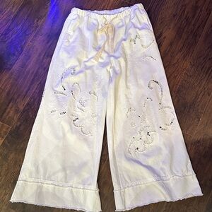 POL Cream Wide Leg Pants